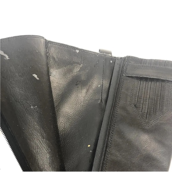 Women’s Nine West Black Leather Tall Platform Boots Size 9M - Picture 9 of 12